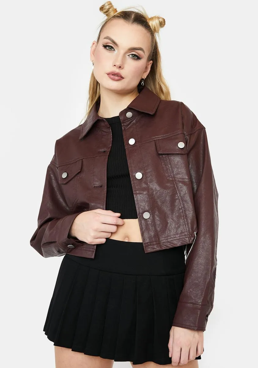 Text Me Tonight Vegan Leather Jacket sold by Dolls Kill