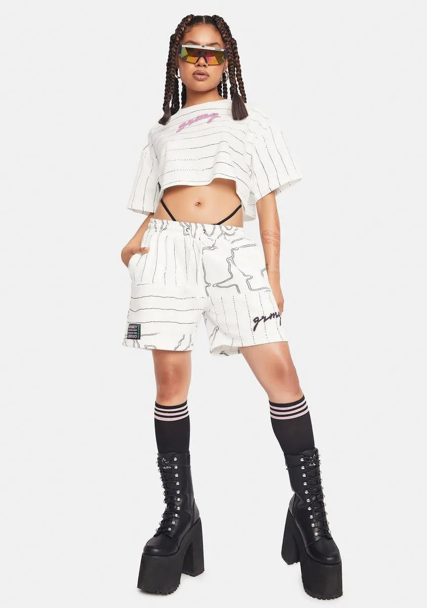 White Striped Crop Tee sold by Dolls Kill product image thumbnail 3