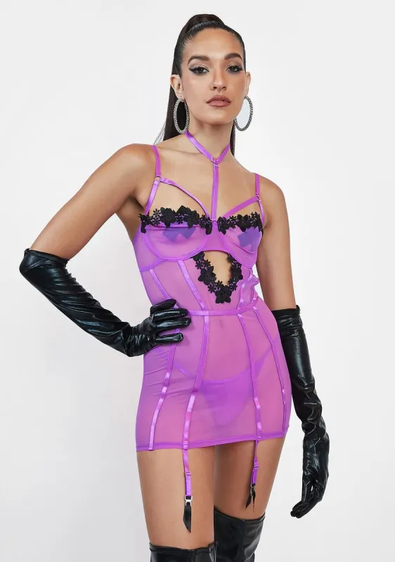 In The Mood Sheer Chemise Set sold by Dolls Kill