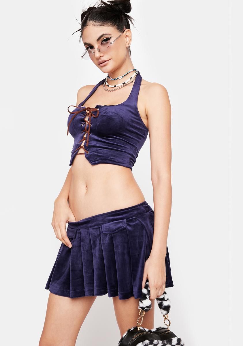 Navy Along For The Ride Skirt Set sold by Dolls Kill product image thumbnail 2