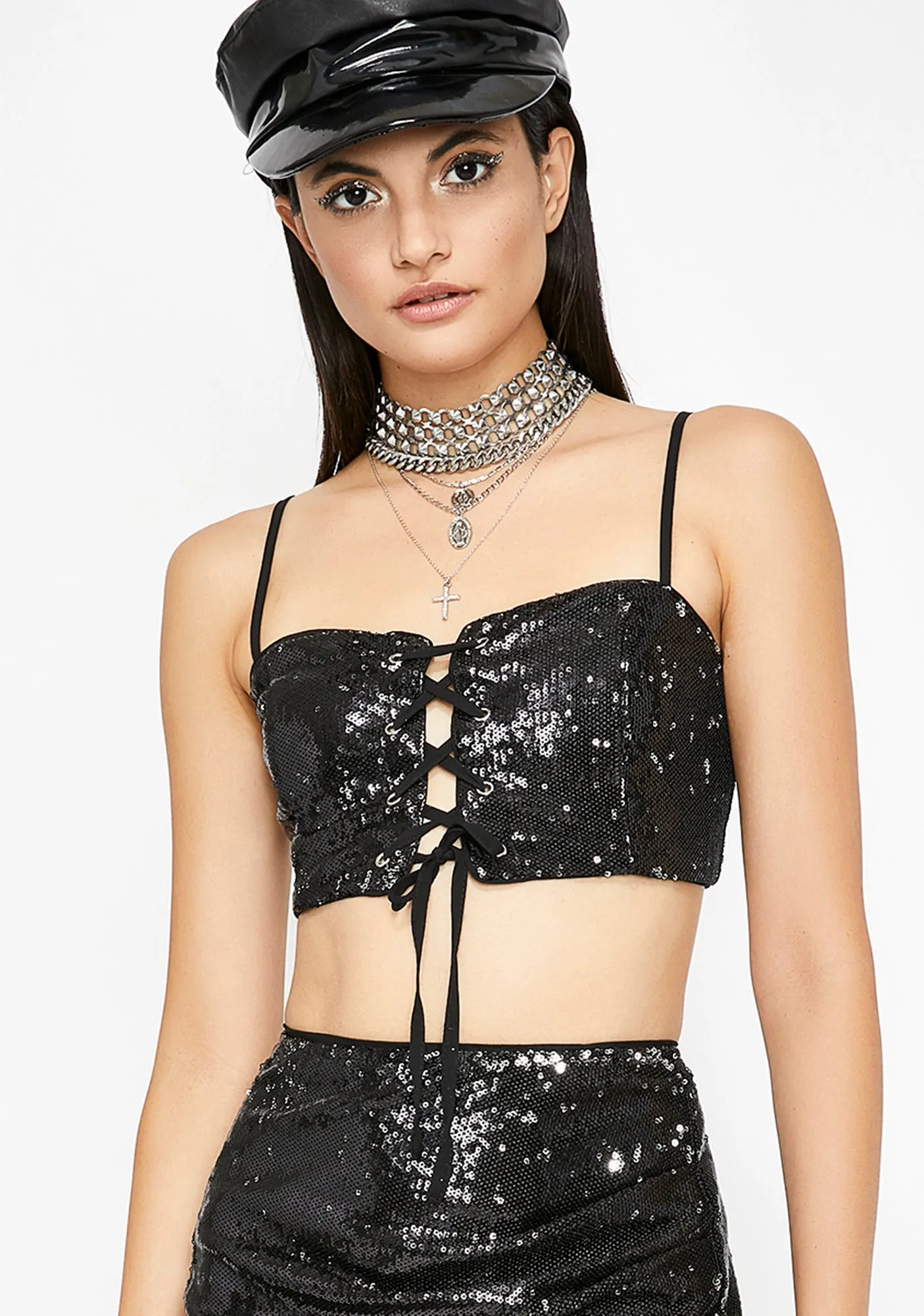 Sparkling Sin Sequin Top sold by Dolls Kill
