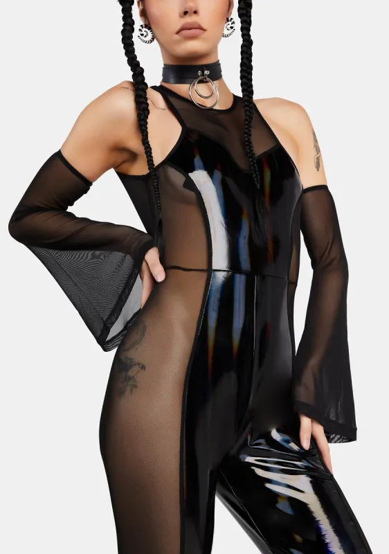 After Hours Holographic Jumpsuit sold by Dolls Kill