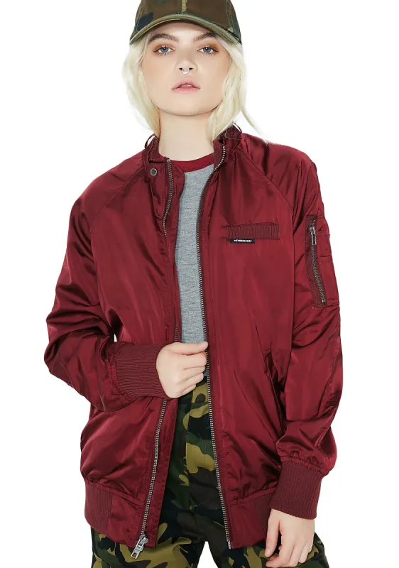 Satin Boyfriend Bomber Jacket sold by Dolls Kill