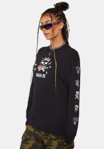 Rock On Badtz-Maru Long Sleeve Tee sold by Dolls Kill
