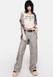 Y2K Printed Cargo Pants sold by Dolls Kill