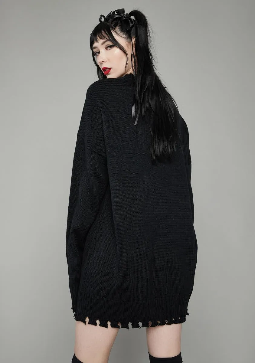 Fluff Off Distressed Sweater sold by Dolls Kill product image thumbnail 4