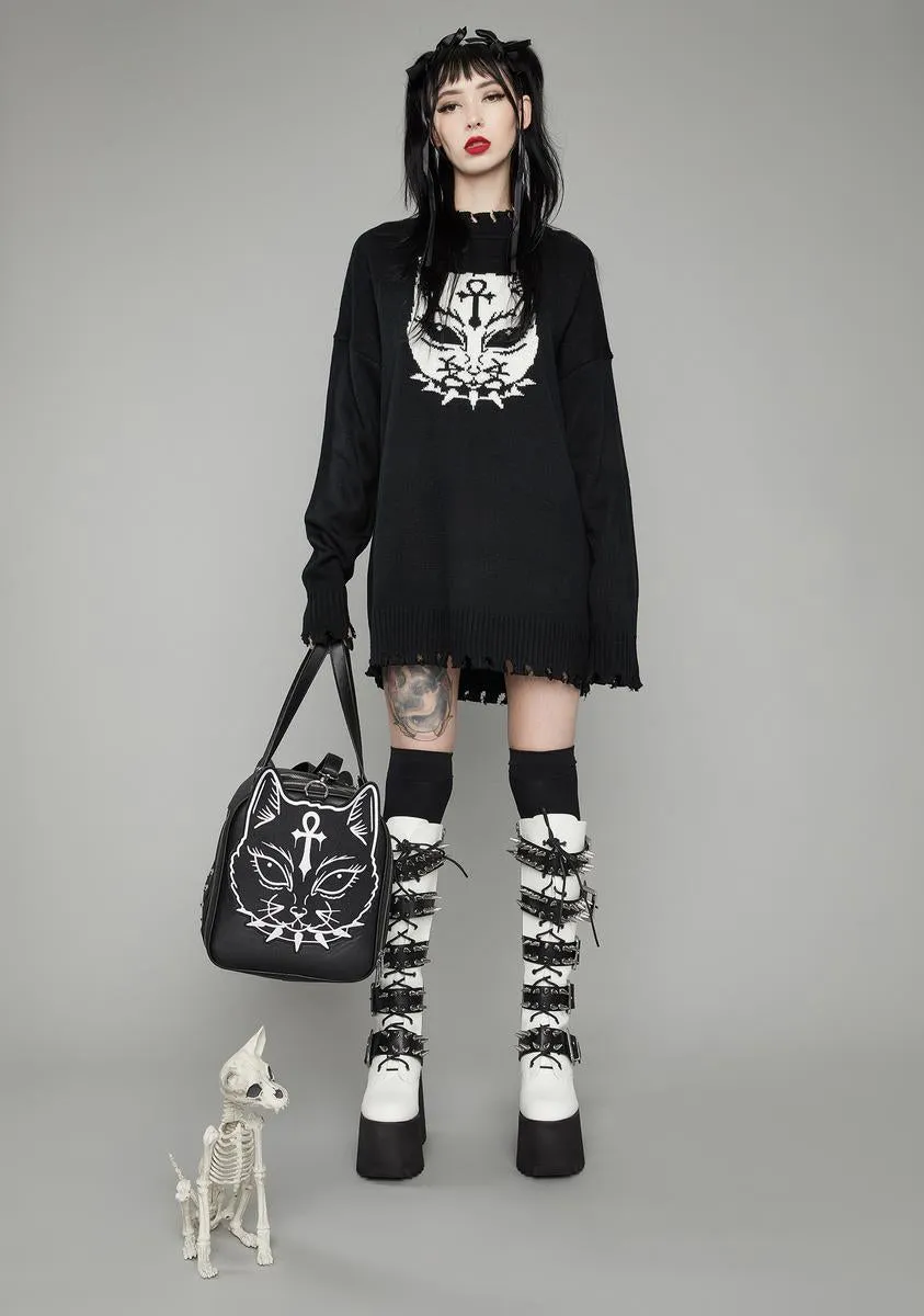 Fluff Off Distressed Sweater sold by Dolls Kill product image thumbnail 3