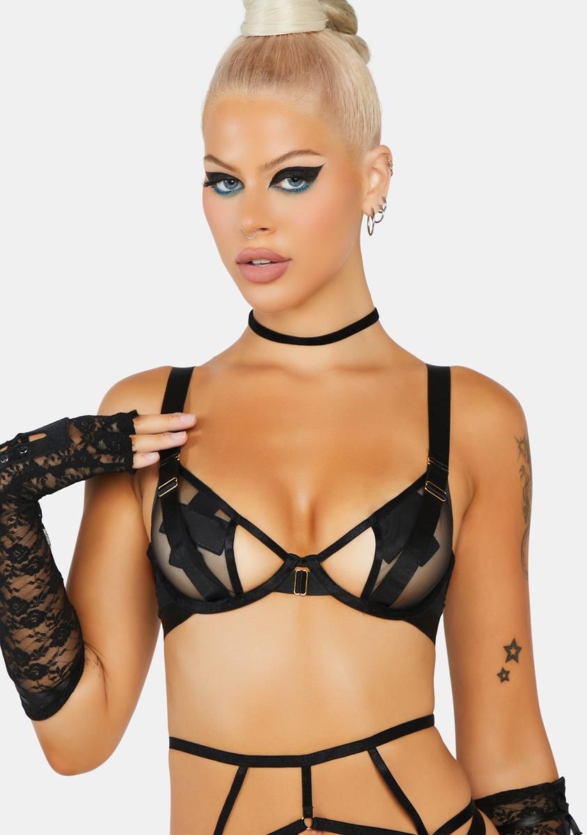 Ayla Sheer Mesh Bra sold by Dolls Kill