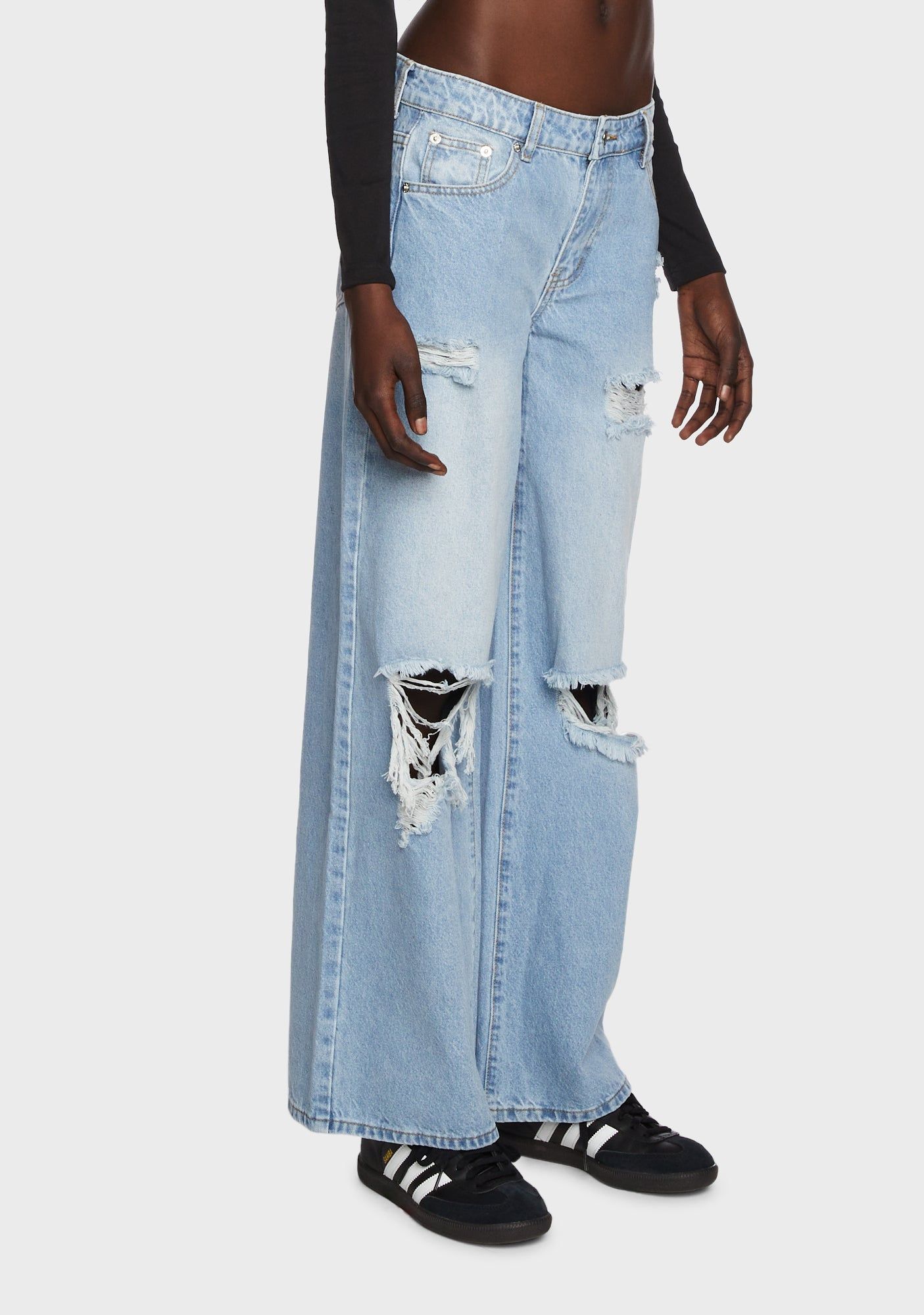 Distressed Low Rise Boyfriend Jeans sold by Dolls Kill product image thumbnail 3