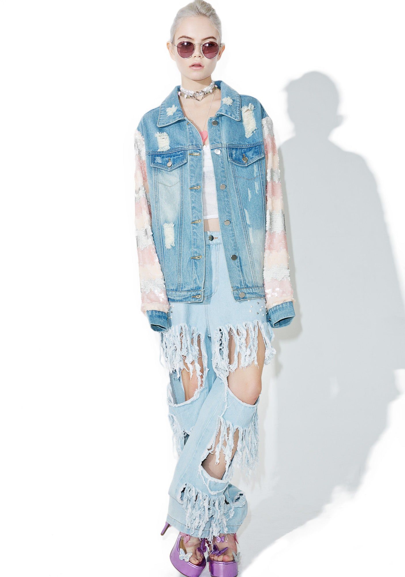 Jem Distressed Jacket sold by Dolls Kill product image thumbnail 3
