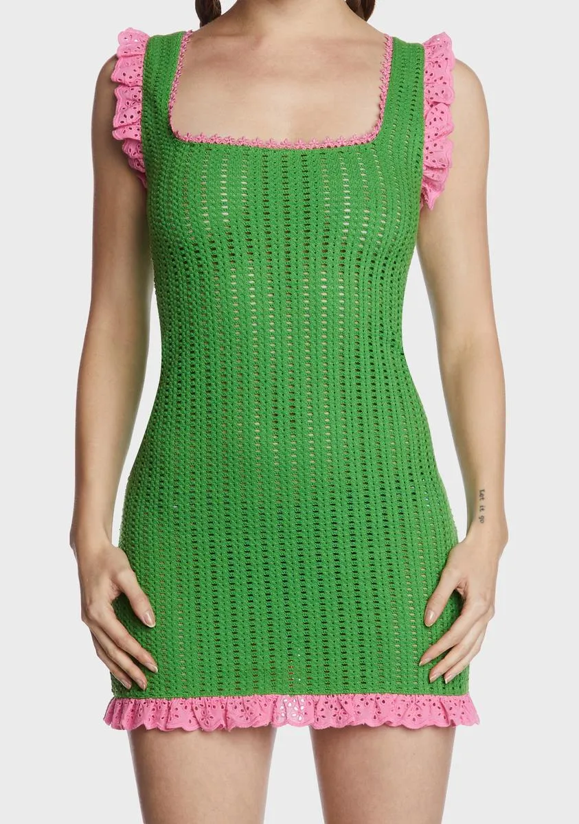 Crochet Frill Mini Dress sold by Dolls Kill product image thumbnail 2