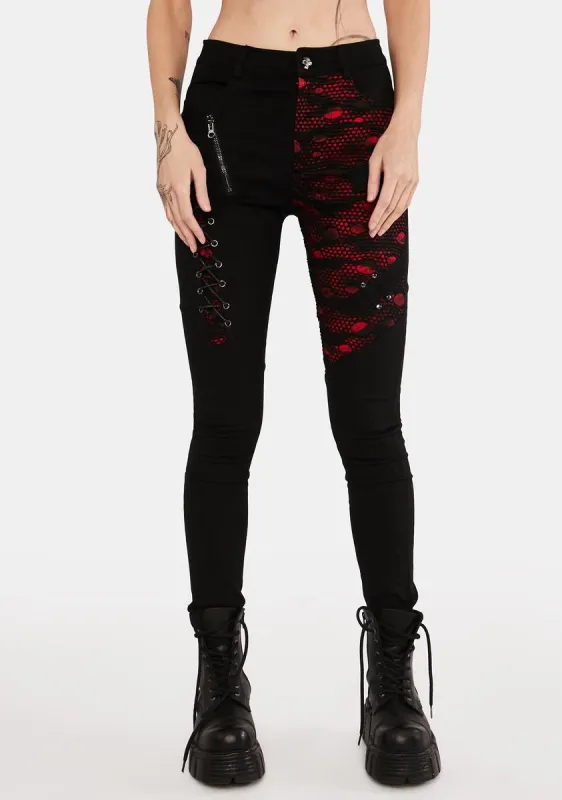 Punk Blood Dark Denim Trousers sold by Dolls Kill