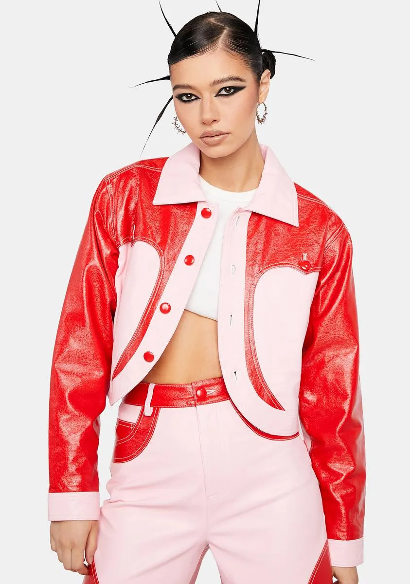 Duo Love Vegan Leather Jacket sold by Dolls Kill