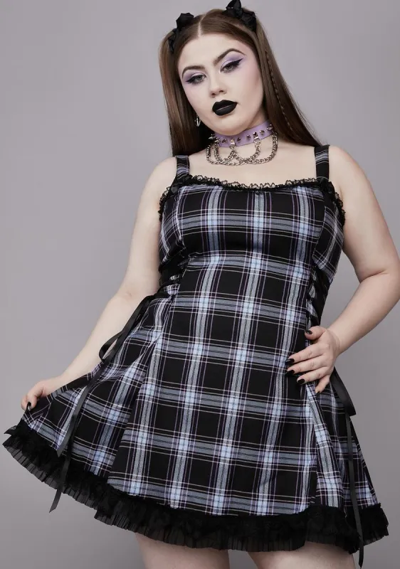 Plus Sinister Student Plaid Mini Dress sold by Dolls Kill