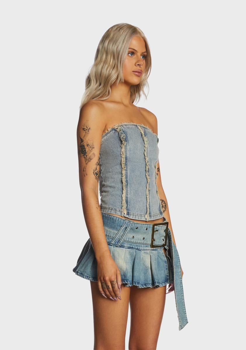 For The Weekend Denim Corset sold by Dolls Kill product image thumbnail 3