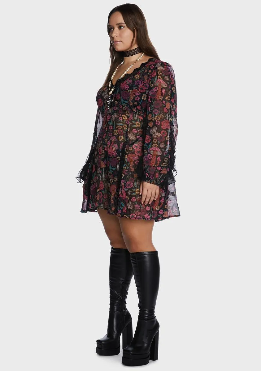 Plus Daydreamer Floral Mini Dress sold by Dolls Kill product image thumbnail 4