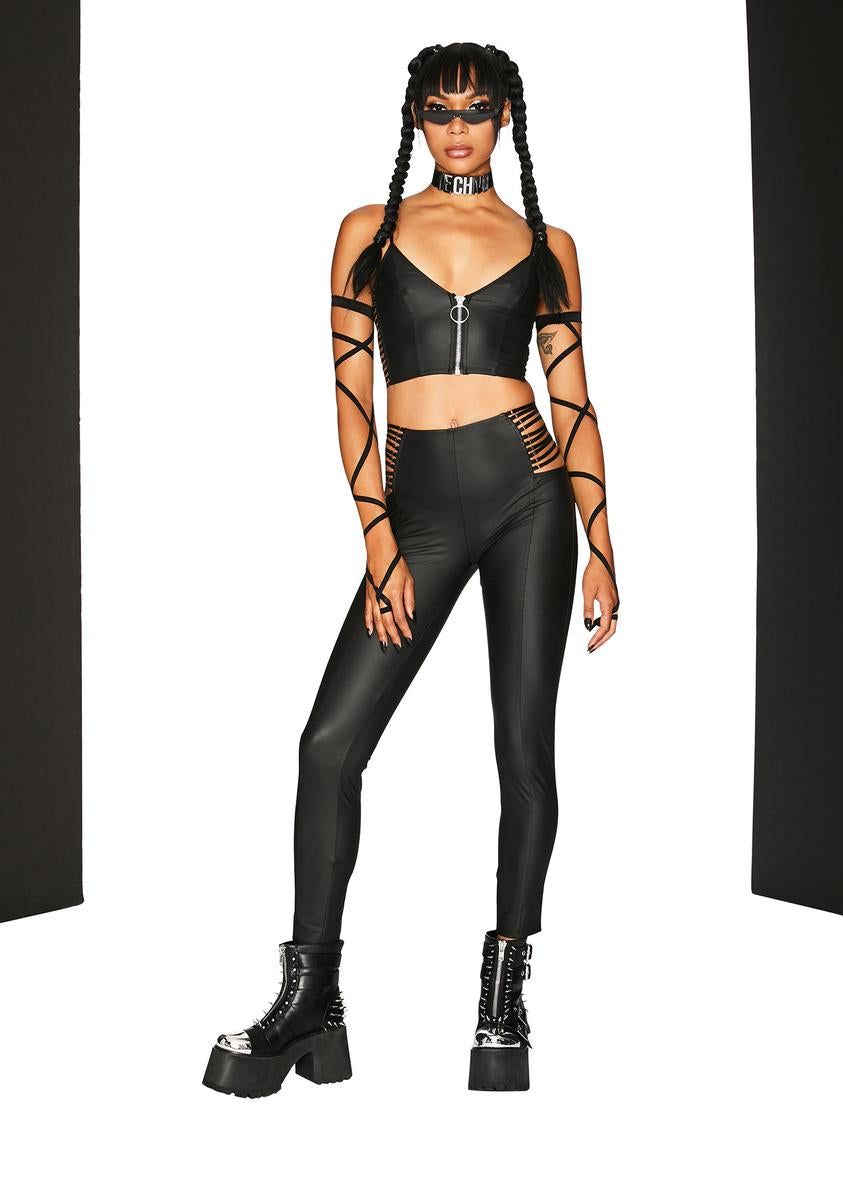 Lone Raver Matte Leggings sold by Dolls Kill