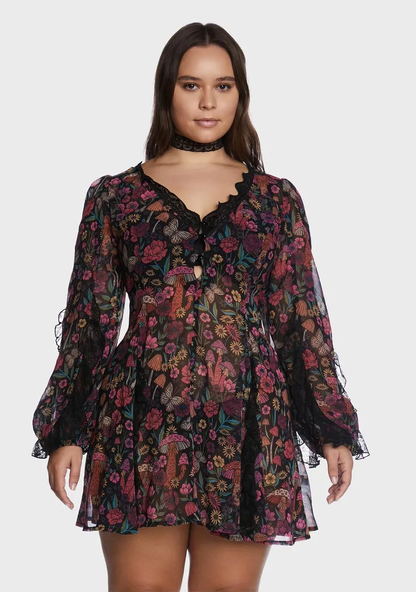 Plus Daydreamer Floral Mini Dress sold by Dolls Kill