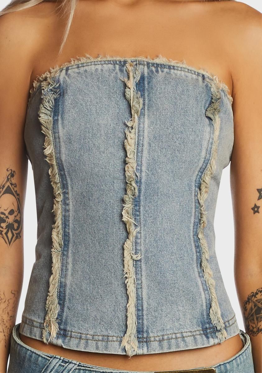 For The Weekend Denim Corset sold by Dolls Kill product image thumbnail 2