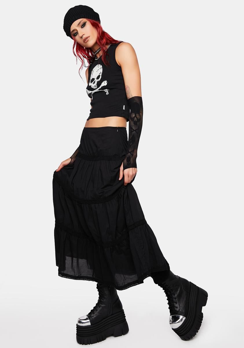 Raven Ruffle Maxi Skirt sold by Dolls Kill product image thumbnail 2