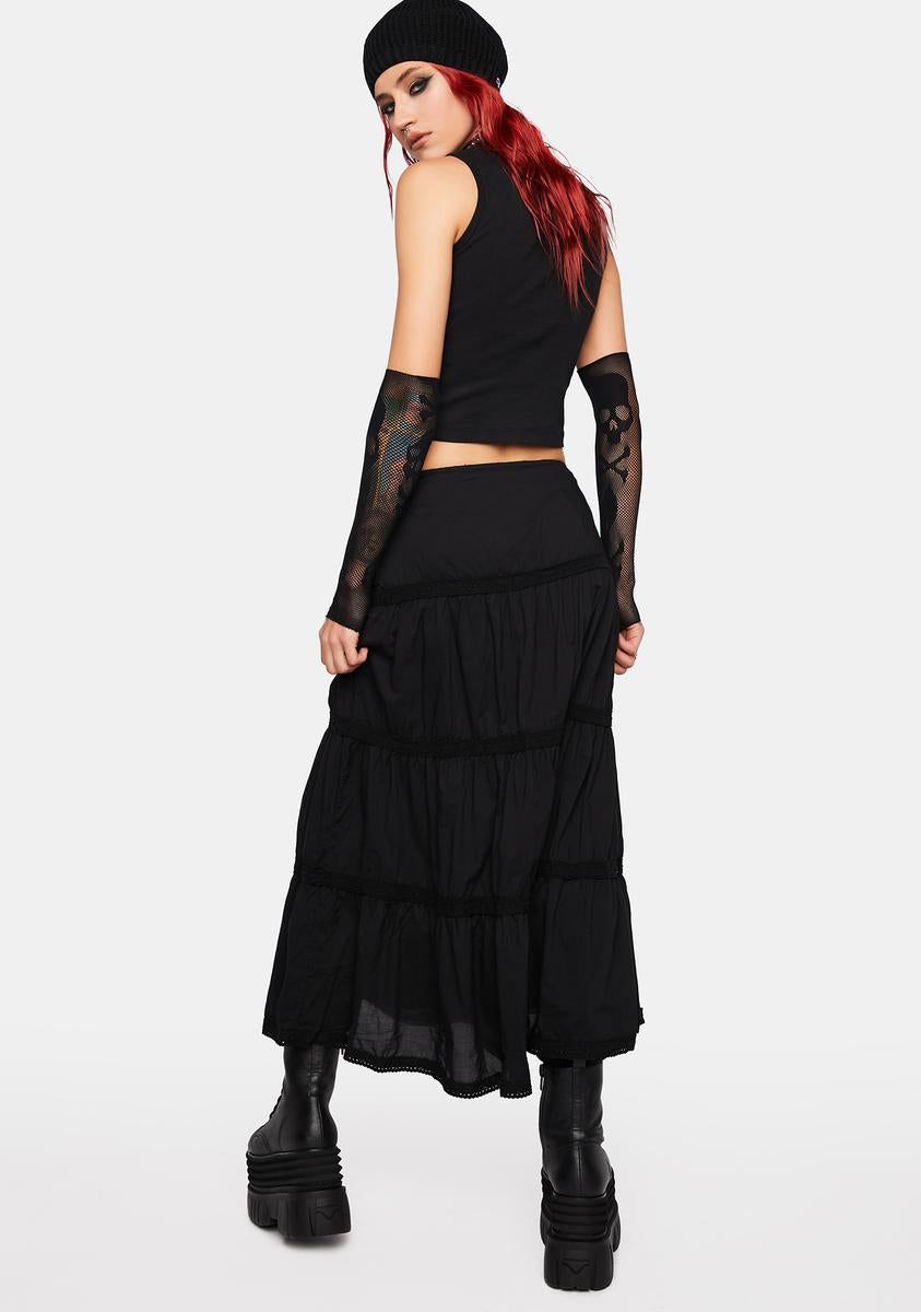 Raven Ruffle Maxi Skirt sold by Dolls Kill product image thumbnail 4