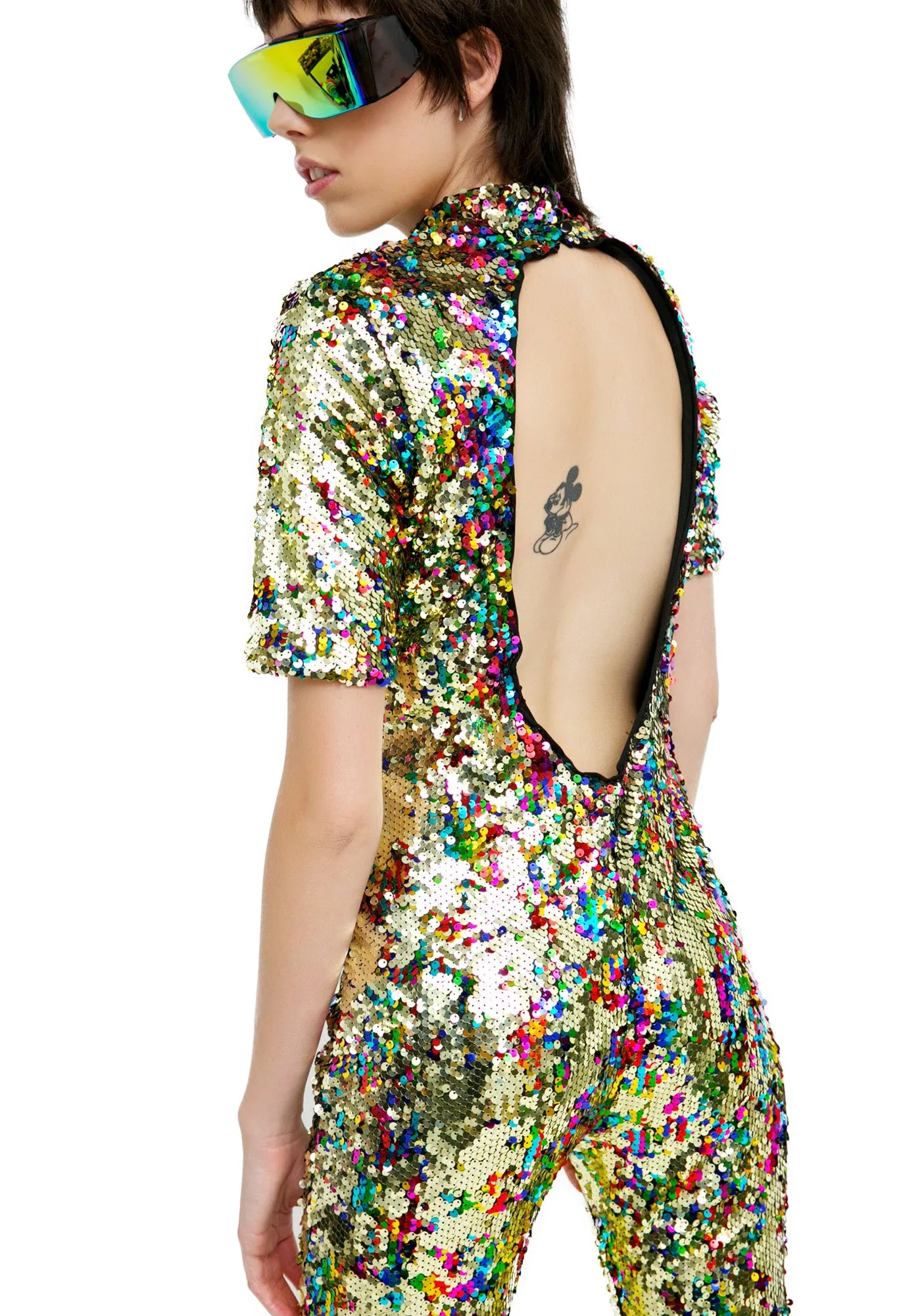 Rainbow Sequin Jumpsuit sold by Dolls Kill product image thumbnail 3