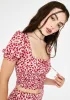 Red Butterfly Raquel Crop Top sold by Dolls Kill