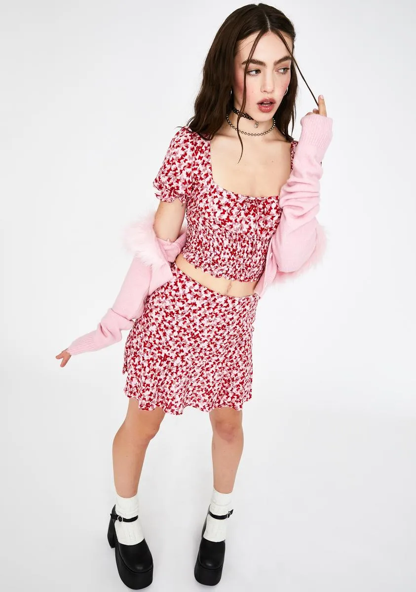 Red Butterfly Raquel Crop Top sold by Dolls Kill product image thumbnail 3