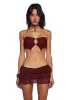 Flirty Banter Lace Skirt Set - Wine sold by Dolls Kill
