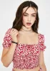 Red Butterfly Raquel Crop Top sold by Dolls Kill