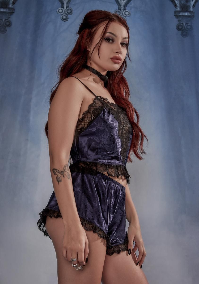 Lovely Lullaby Satin & Lace Lounge Set sold by Dolls Kill product image thumbnail 2