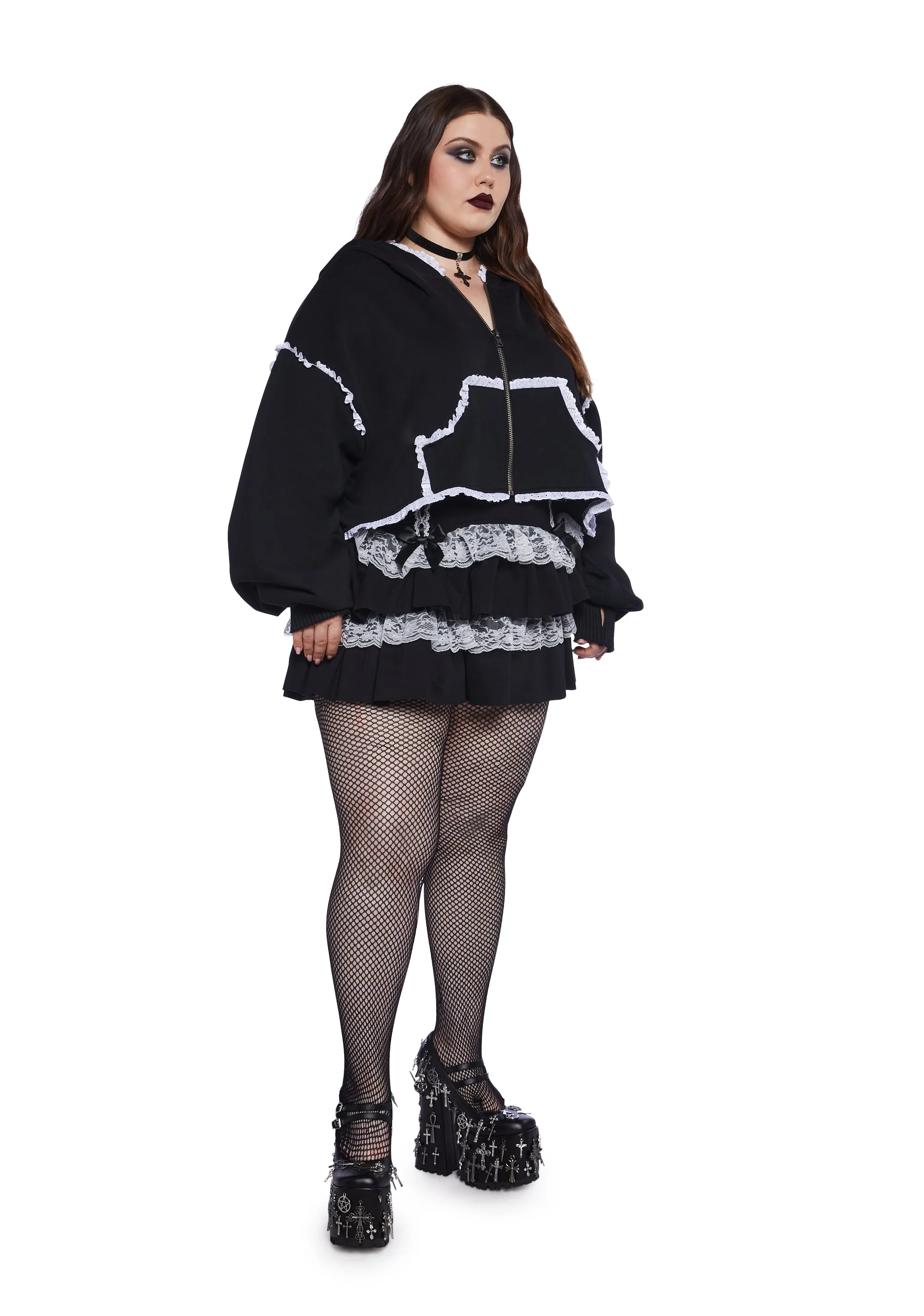 Plus Sweet Creature Zip-Up Hoodie sold by Dolls Kill product image thumbnail 2