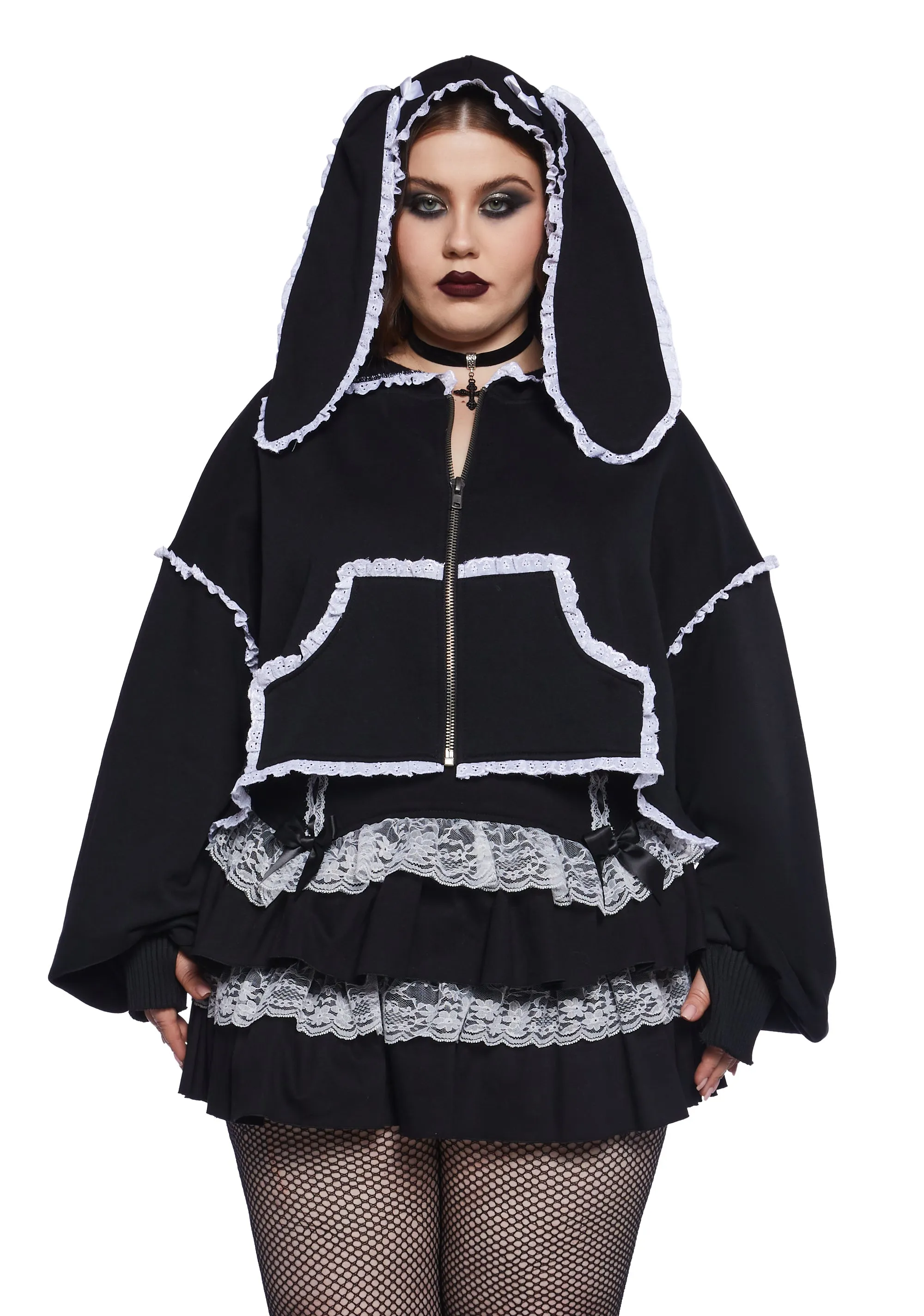 Plus Sweet Creature Zip-Up Hoodie sold by Dolls Kill