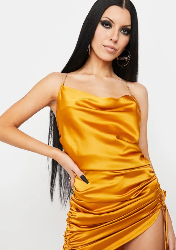 Strike It Rich Satin Mini Dress sold by Dolls Kill