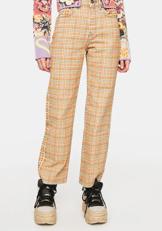 Oblivion Plaid Dad Jeans sold by Dolls Kill