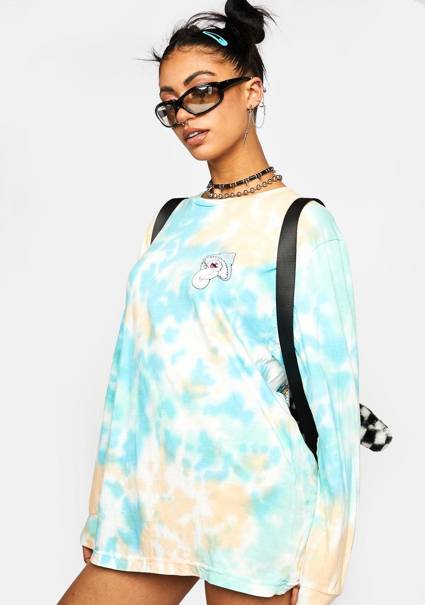 Kaleidoscope Tie Dye Long Sleeve Tee sold by Dolls Kill product image thumbnail 4