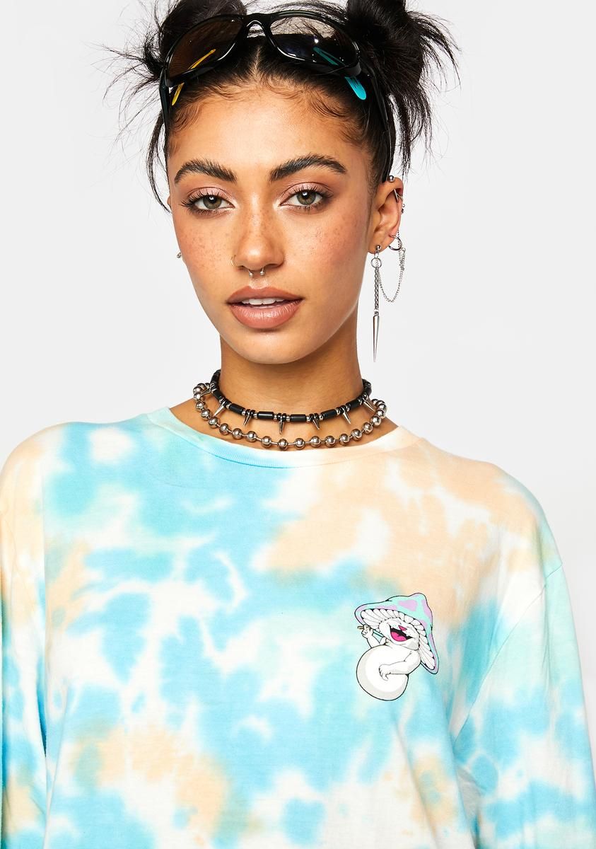 Kaleidoscope Tie Dye Long Sleeve Tee sold by Dolls Kill product image thumbnail 2