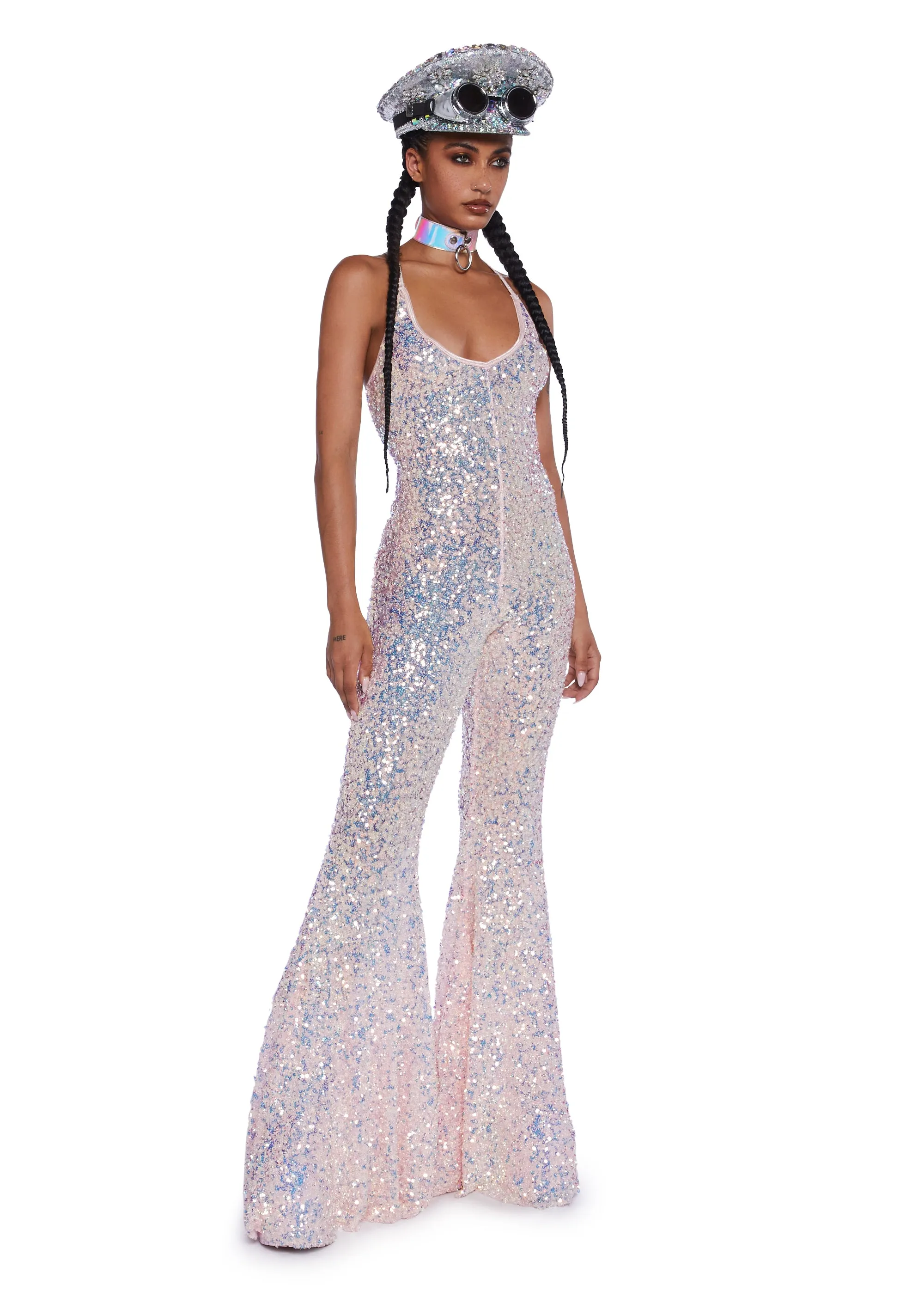 Sparkle Nights Sequin Jumpsuit- Metallic sold by Dolls Kill product image thumbnail 2