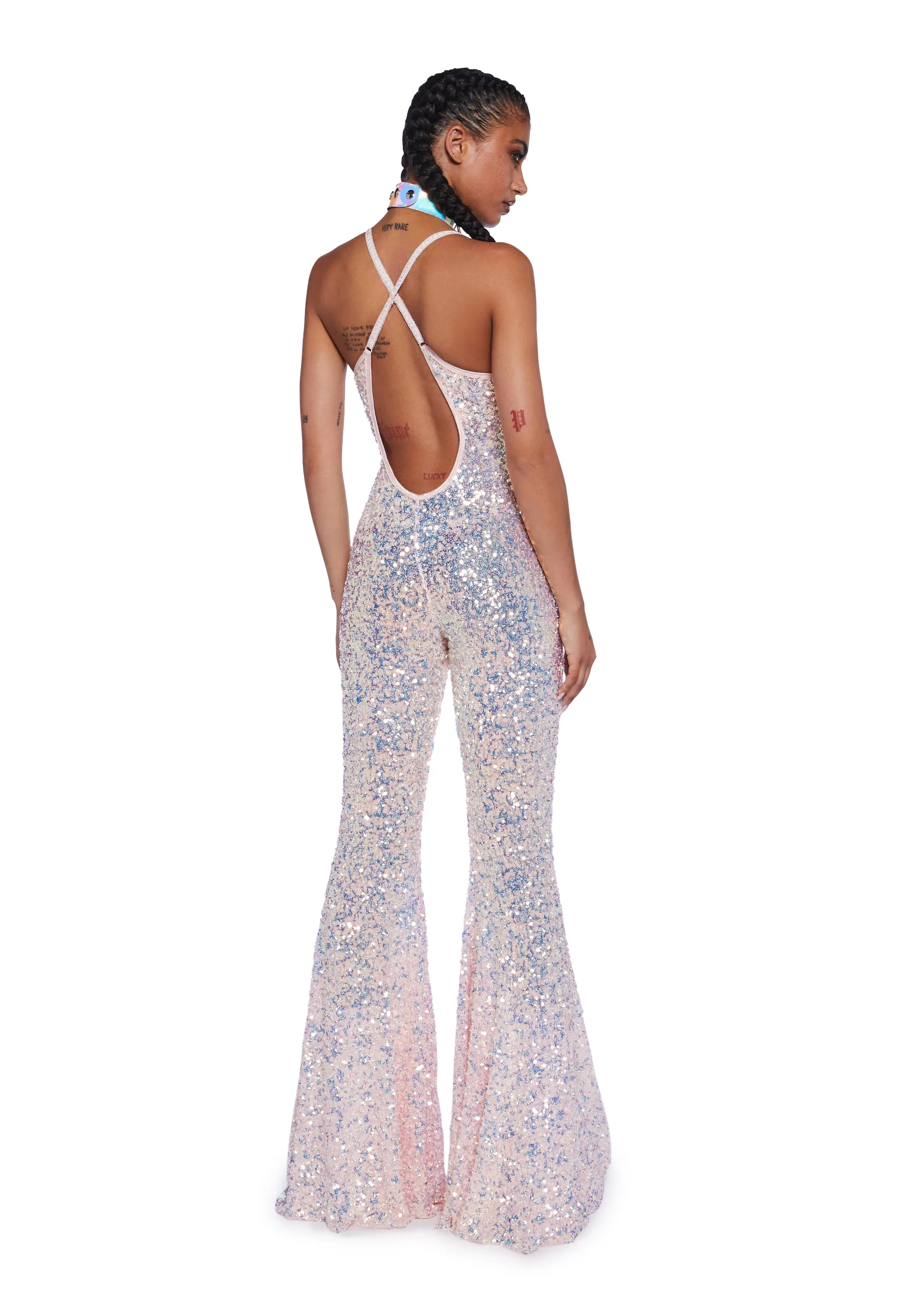Sparkle Nights Sequin Jumpsuit- Metallic sold by Dolls Kill product image thumbnail 5