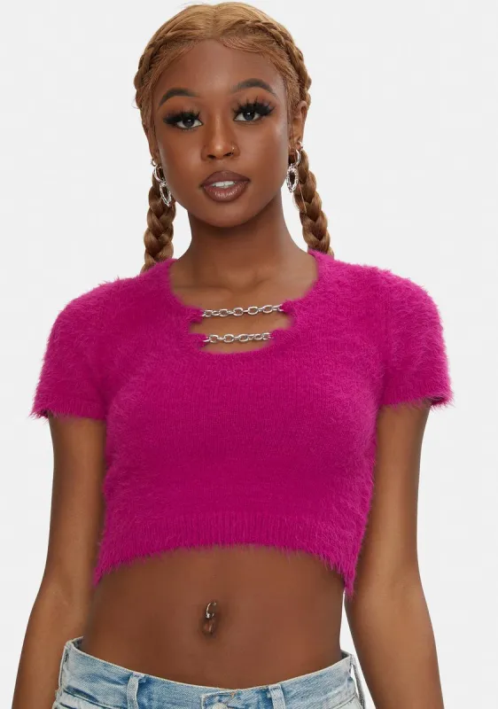 Perky Fuzzy Chain Top sold by Dolls Kill
