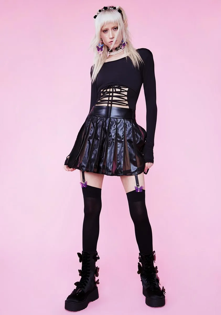 Luna On The Horizon Long Sleeve Lace Up Bodysuit sold by Dolls Kill product image thumbnail 3