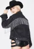 Blackout Slide Off My Back Denim Jacket sold by Dolls Kill