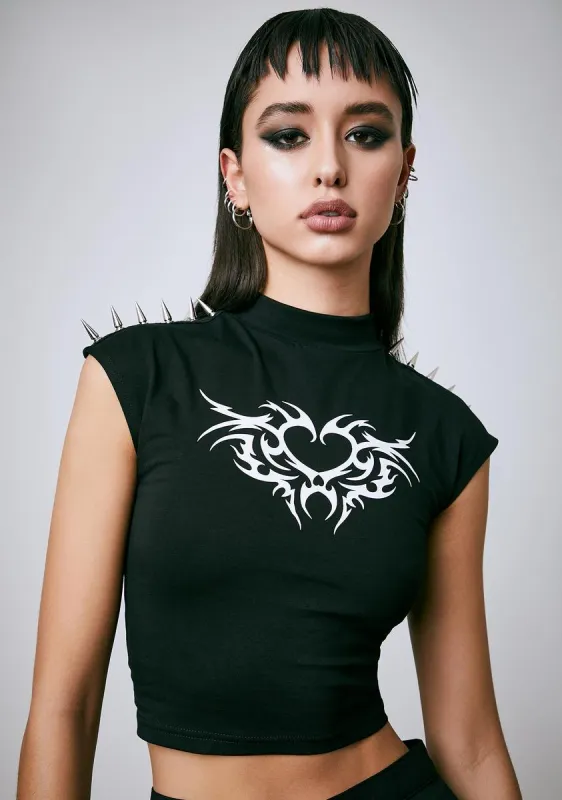 War On Love Spiked Graphic Tee sold by Dolls Kill