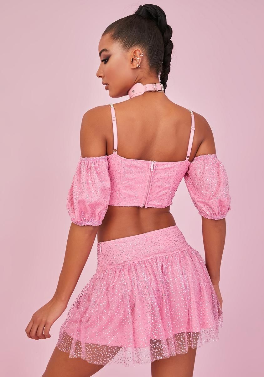 Glamour Check Glitter Mini Skirt sold by Dolls Kill product image thumbnail 4