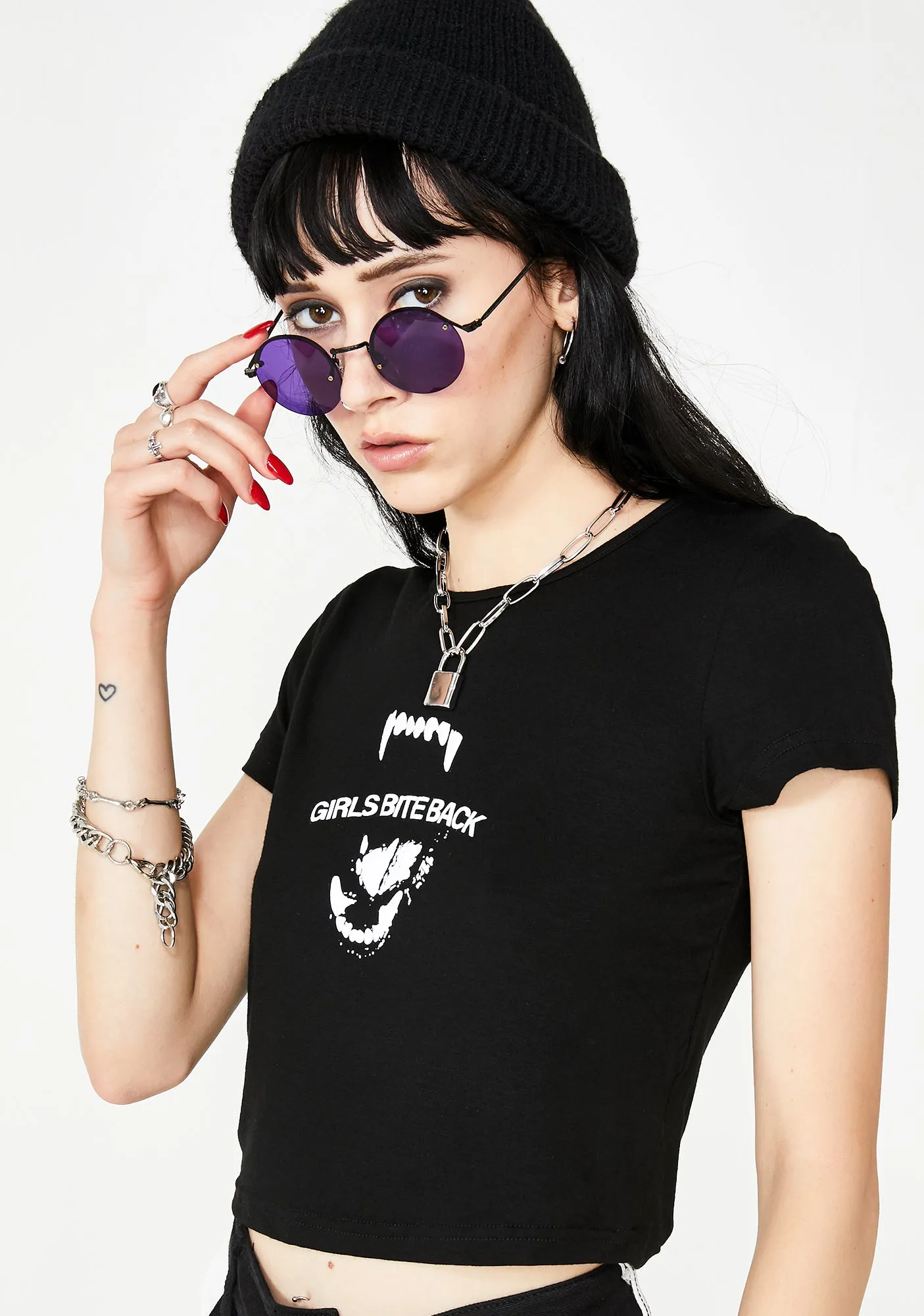 Girls Bite Back Crop Tee sold by Dolls Kill product image thumbnail 2