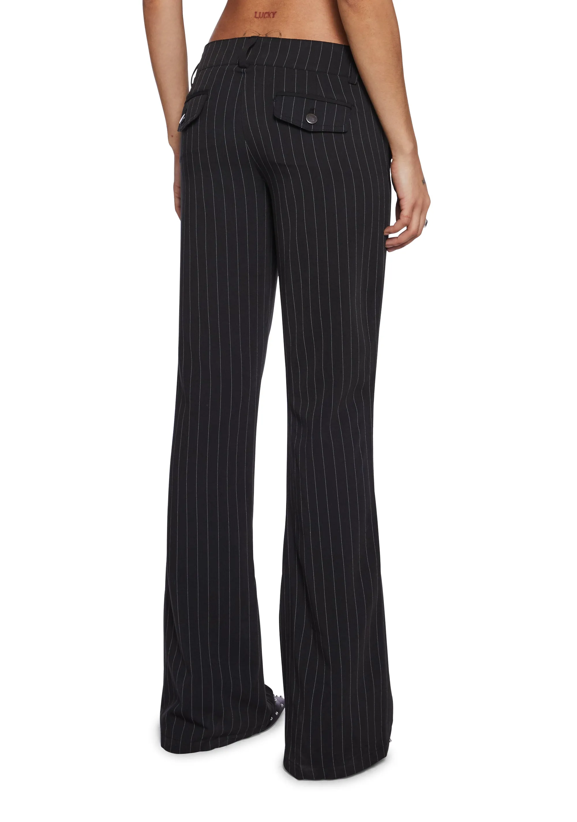 Heather Pinstripe Trousers sold by Dolls Kill product image thumbnail 4