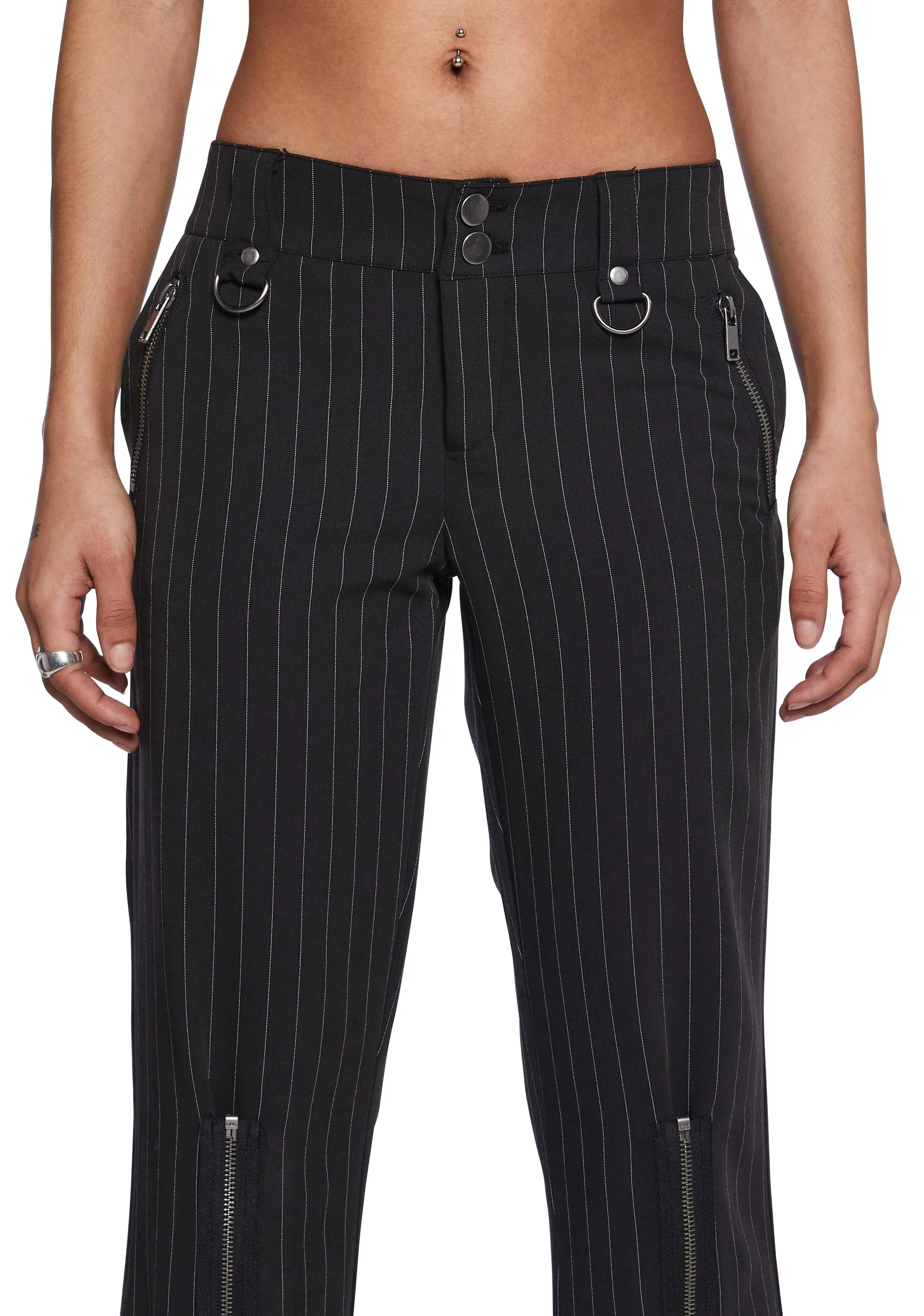Heather Pinstripe Trousers sold by Dolls Kill product image thumbnail 5