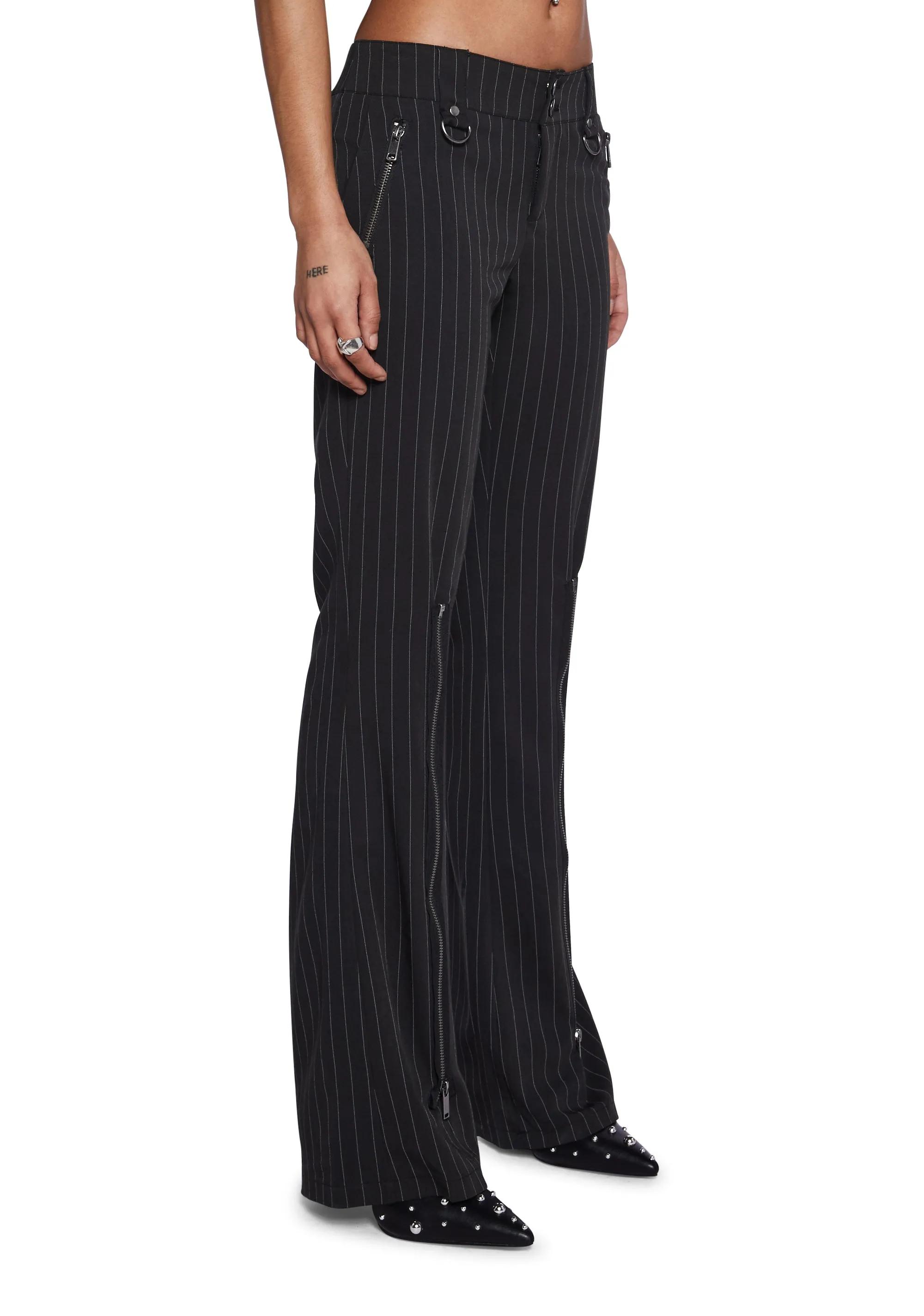 Heather Pinstripe Trousers sold by Dolls Kill product image thumbnail 3