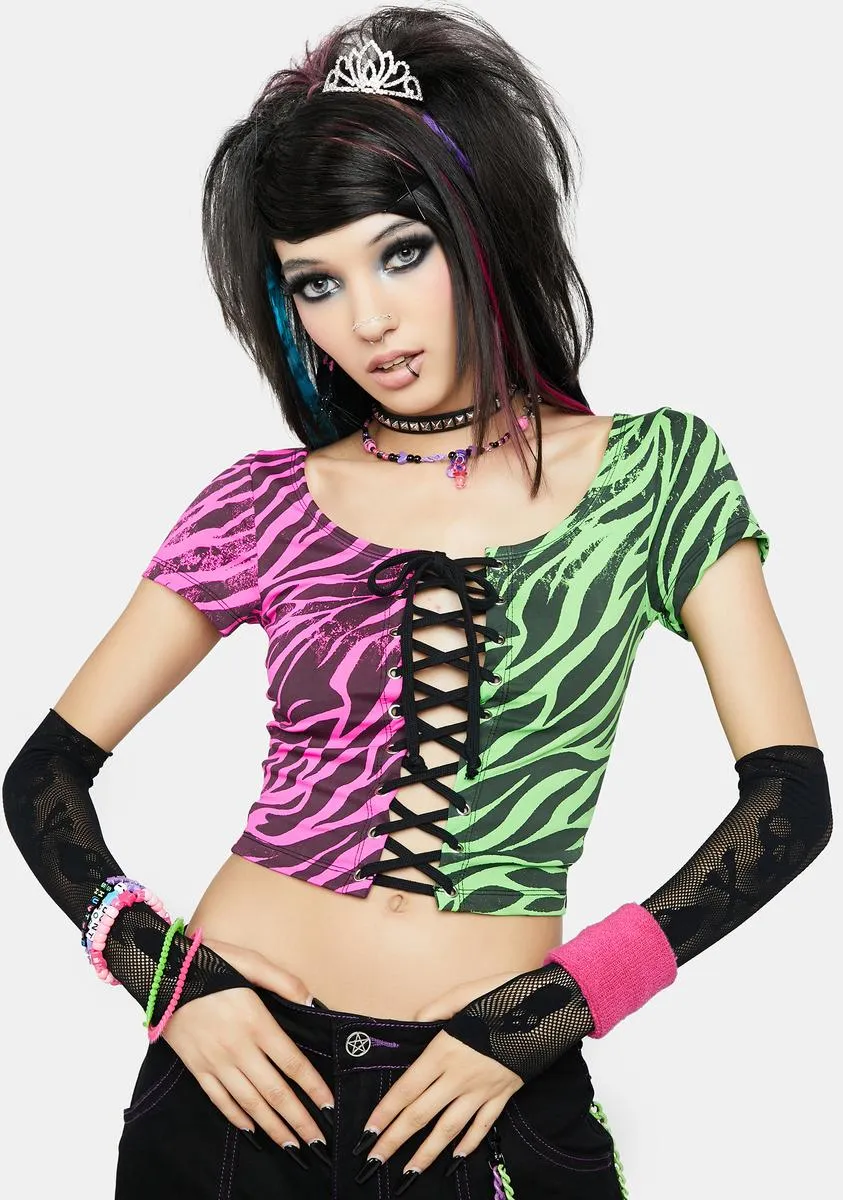 Drop A Heart Two Tone Top sold by Dolls Kill