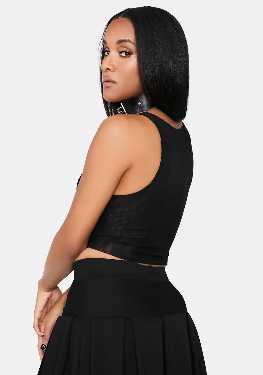 Noir No Comparison Mesh Corset Top sold by Dolls Kill product image thumbnail 4